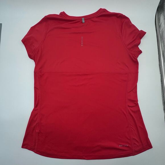 Nike One Classic Women's Dri-FIT Short-Sleeve Top SIZE L in CORAL color - Picture 12 of 14